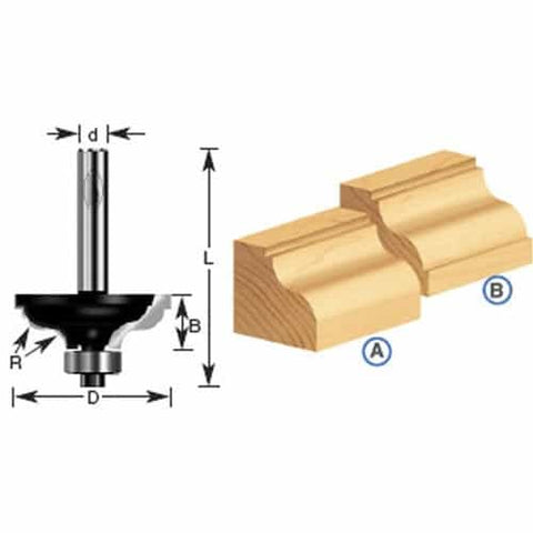 Timberline 450-72 Timberline Ogee Fillet 1-5/8 D - Ace Tool Group - Timberline