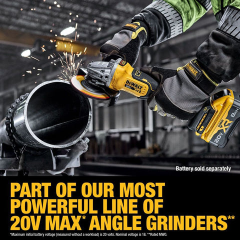 DeWalt DCG410B 20V MAX Brushless Cordless 4-1/2 - 5 in. Angle Grinder - Ace Tool Group - DeWalt