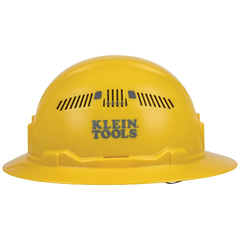 Klein 60262 Hard Hat, Vented, Full Brim, Yellow - Ace Tool Group - Klein