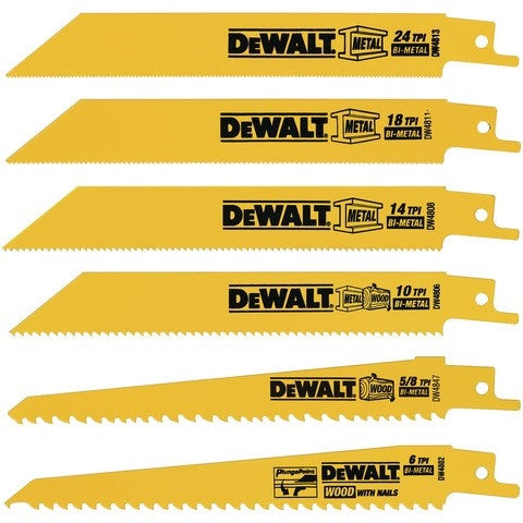 Dewalt Dw4856 6 Piece Bi-Metal Reciprocating Saw Blade Set 10pk - Ace Tool Group - DeWalt