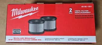 Milwaukee 49-90-1951 HEPA DRY FILTER KIT (2-PACK) - M18 COMPACT VACUUM