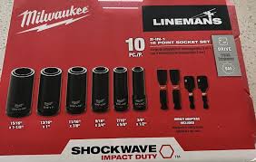 Milwaukee 49-66-5119 Shockwave Lineman's 12PT  3/8" & 1/2"  2-in-1 Socket - Ace Tool Group - Milwaukee