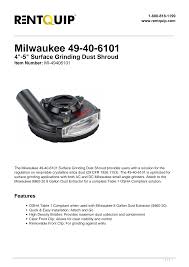 Milwaukee 49-40-6101 SURFACE GRINDING DUST SHROUD - Ace Tool Group - Milwaukee