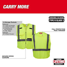 Milwaukee 48-73-5021 High Visibility Yellow Safety Vest - S/M 12 Pack
