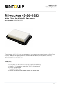 Milwaukee 49-90-1953 MAIN FILTER - Ace Tool Group - Milwaukee