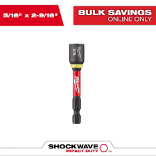 Milwaukee 49-66-4833 SHOCKWAVE Impact Duty 5/16" x 2-9/16 Magnetic Nut Driver BULK 250 - Ace Tool Group - Milwaukee