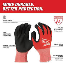 Milwaukee 48-22-8900 Cut Level 1 Nitrile Dipped Gloves 6 Pack - Ace Tool Group - Milwaukee