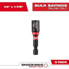 Milwaukee 49-66-0502 SHOCKWAVE Impact Duty 1/4" x 1-7/8" Magnetic Nut Driver 10PK