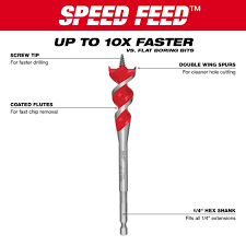 Milwaukee 48-13-0058 SPEED FEED Wood Bit 5/8" x 6" - Ace Tool Group - Milwaukee