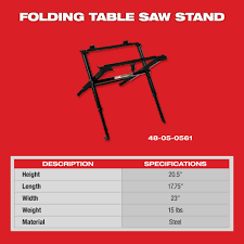 Milwaukee 48-08-0561 MILWAUKEE FOLDING TABLE SAW STAND - Ace Tool Group - Milwaukee