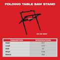 Milwaukee 48-08-0561 MILWAUKEE FOLDING TABLE SAW STAND - Ace Tool Group - Milwaukee