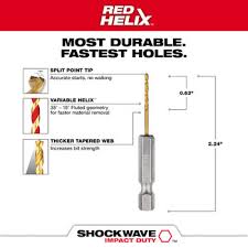 Milwaukee 48-89-4605 SHOCKWAVE TiN DB 1/8"