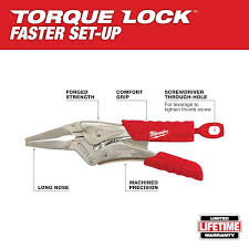 Milwaukee 48-22-3406 LONG NOSE LOCKING PLIERS 6" - Ace Tool Group - Milwaukee