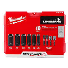 Milwaukee 49-66-5119 Shockwave Lineman's 12PT  3/8" & 1/2"  2-in-1 Socket - Ace Tool Group - Milwaukee