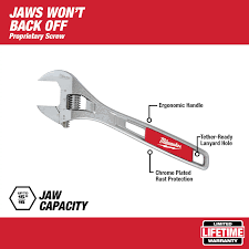 Milwaukee 48-22-7410 10" Adjustable Wrench - Ace Tool Group - Milwaukee