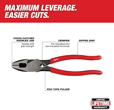 Milwaukee 48-22-6500 - High-Leverage Lineman'S Pliers With Crimper - Ace Tool Group - Milwaukee