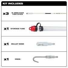 Milwaukee 48-22-4152 15 Ft. Mid Flex Fish Stick Kit - Ace Tool Group - Milwaukee