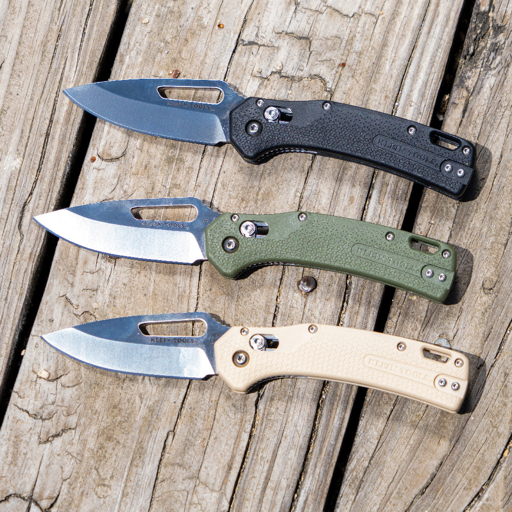 KleinKTO Resurgence Knife, Drop Point Blade, Moss Green Handle - Ace Tool Group - KLEIN
