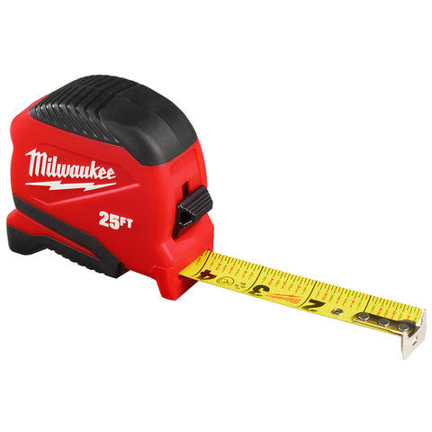 Milwaukee 48-22-1725 25ft Compact Tape Measure 6 Pack - Ace Tool Group - Milwaukee