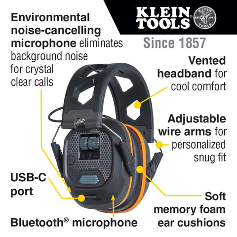Klein Tools AESEM1S Situational Awareness BT Earmuffs - Ace Tool Group - Klein