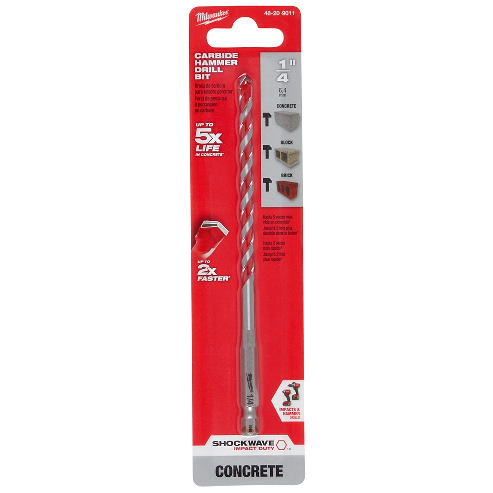 Milwaukee 48-20-9011 1/4 in. x 4 in. x 6 in. Hammer Bit - Ace Tool Group - Milwaukee