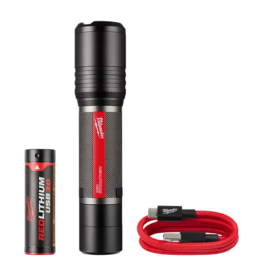 Milwaukee 2162-21 RedLithium USB Flashlight Kit 200 Lumen Slide Focus - Ace Tool Group - Milwaukee