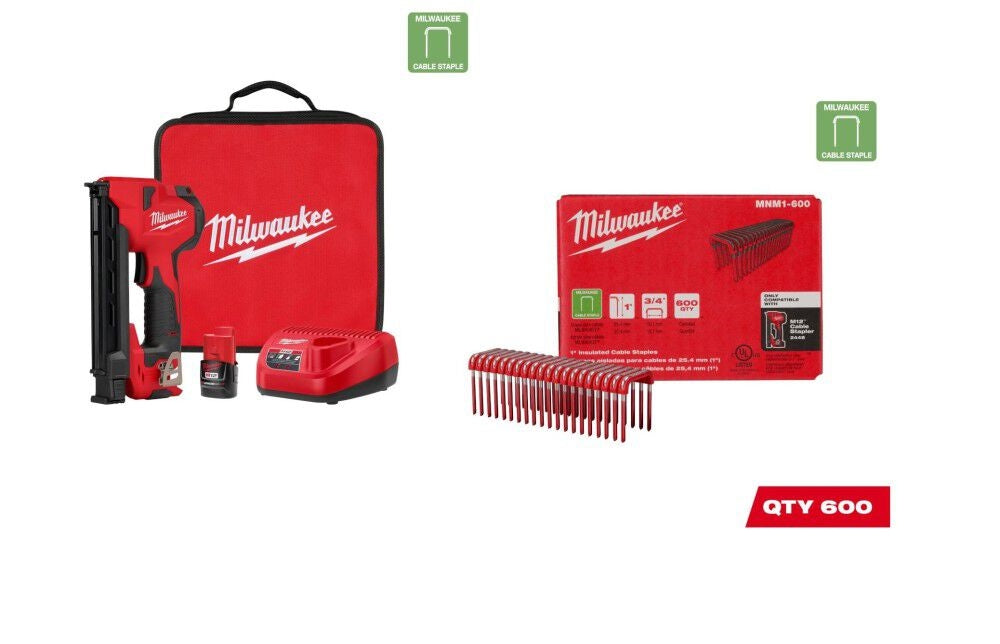 Milwaukee 2448-21 M12 Cable Stapler Kit - Ace Tool Group - Milwaukee