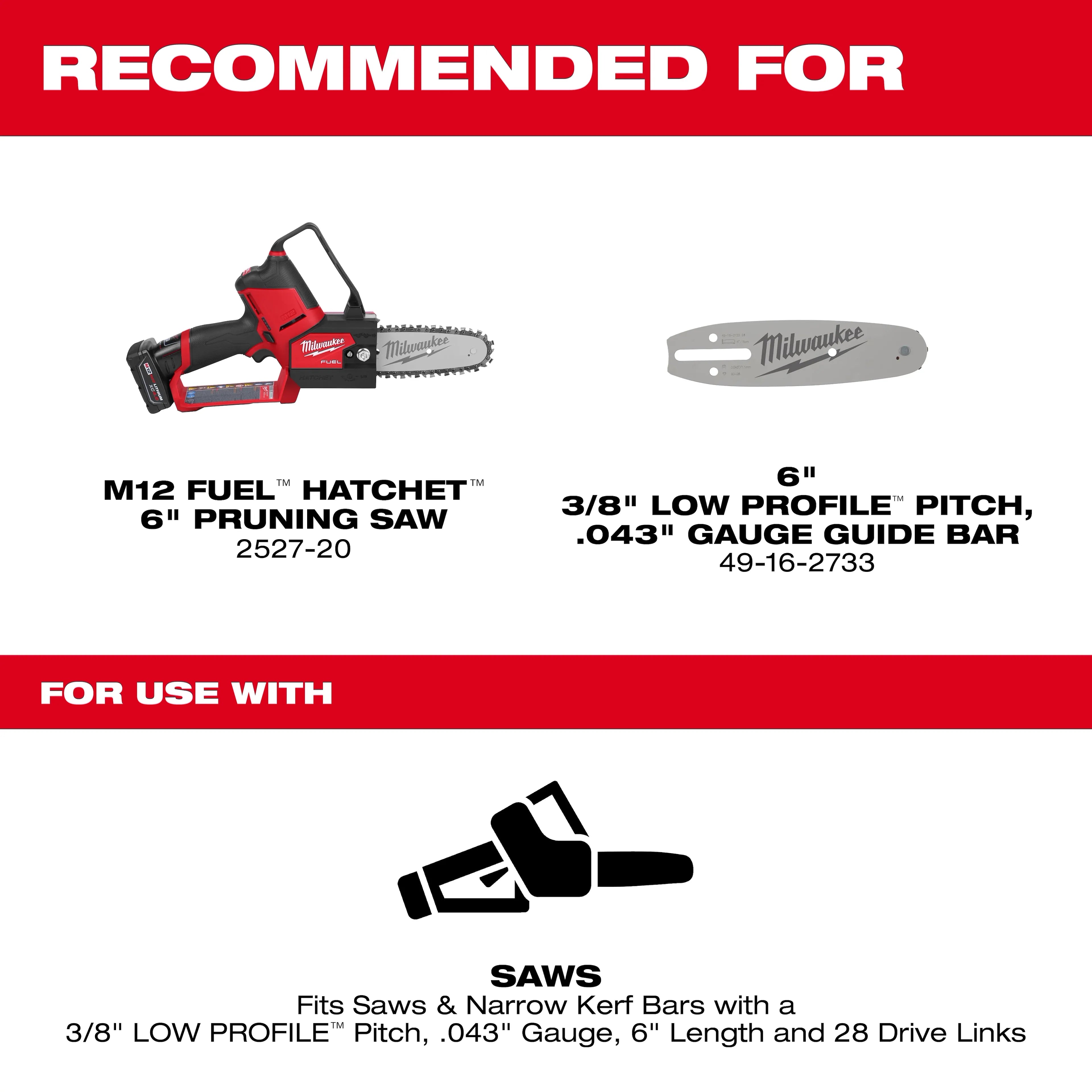 Milwaukee 49-16-2732 6 in. Saw Chain - Ace Tool Group - Milwaukee