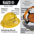 Klein 60262 Hard Hat, Vented, Full Brim, Yellow - Ace Tool Group - Klein
