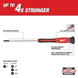 Milwaukee 48-22-2604 4 PC Precision Screwdriver Set - Ace Tool Group - Milwaukee