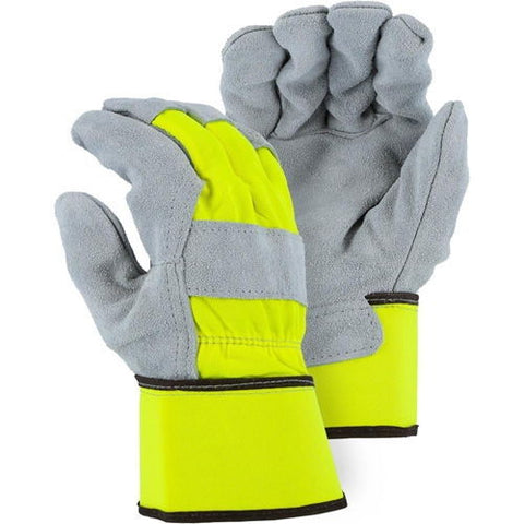 Majestic 2501CDY High Vis Leather Palm Gloves - Ace Tool Group - Majestic