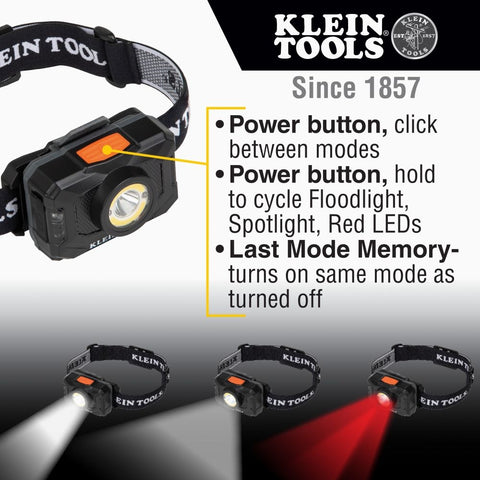 Klein 56414 2-Color LED Headlamp Adjustable Strap - Ace Tool Group - Klein