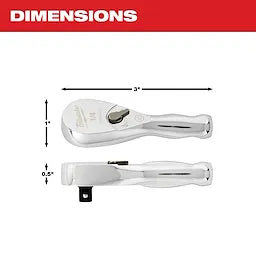 Milwaukee 48-22-9003 1/4" Drive 3" Ratchet - Ace Tool Group - Milwaukee