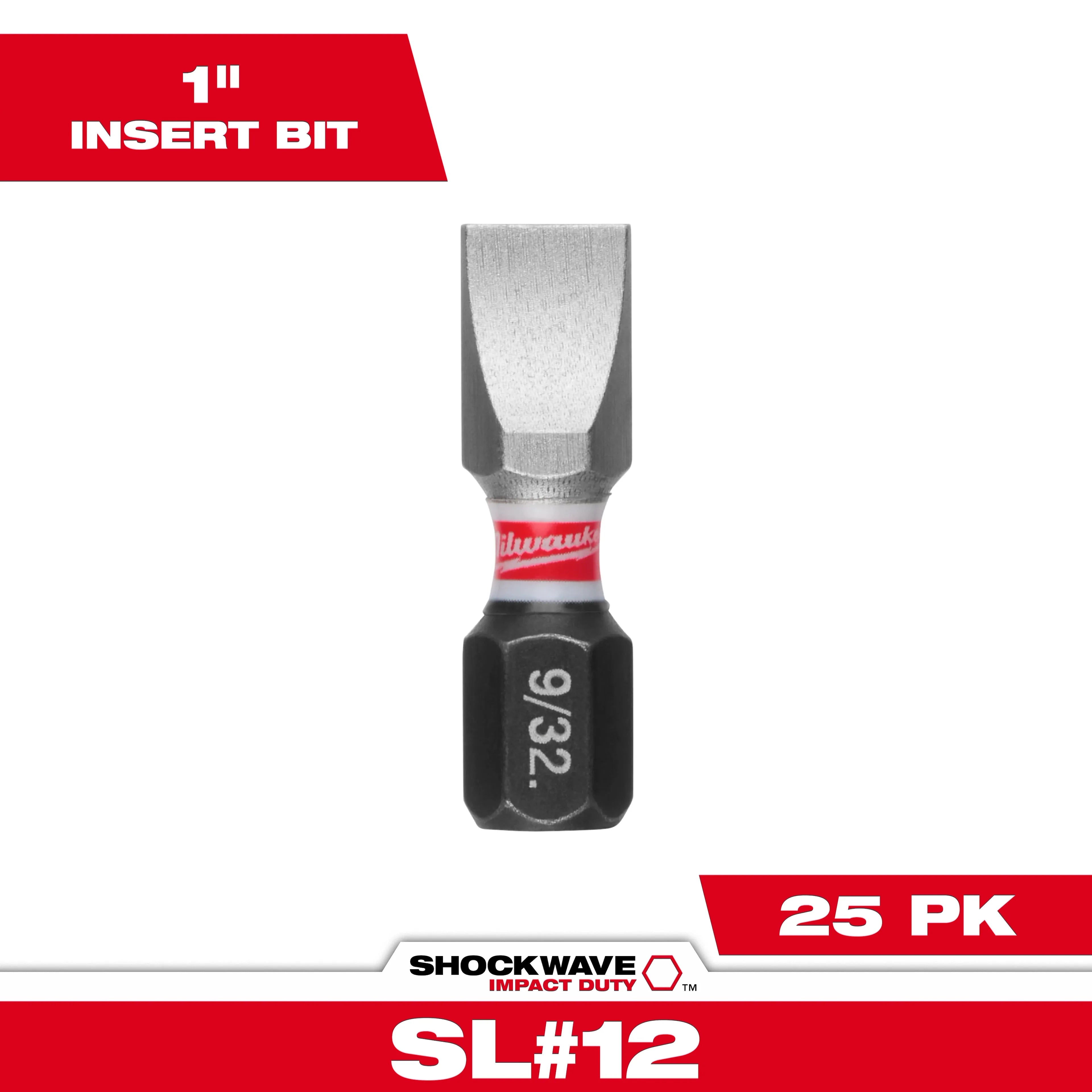 Milwaukee 48-32-4119 Shockwave 9/32" Insert Bit Slotted (25 Pk) - Ace Tool Group - Milwaukee