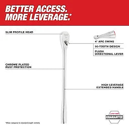 Milwaukee 48-22-9005 1/4" Drive 9" Ratchet - Ace Tool Group - Milwaukee