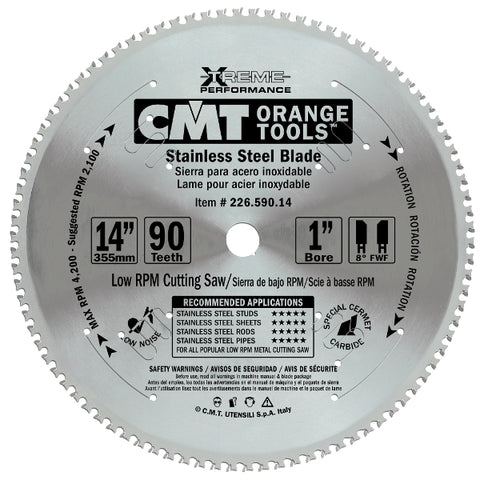 CMT 226.590.14 Stainless Steel Saw Blade, 14-Inch - Ace Tool Group - CMT