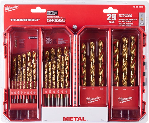 Milwaukee 48-89-0012 THUNDERBOLT Titanium Coated Drill Bit Set - 29 pc - Ace Tool Group - Milwaukee