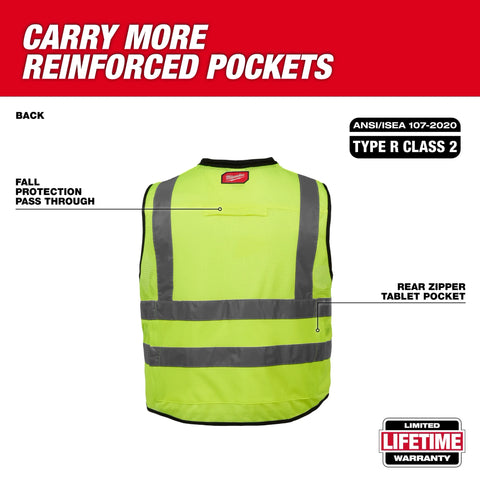 Milwaukee 48-73-5041 High Visibility Yellow Performance Safety Vest - S/M 12 Pack