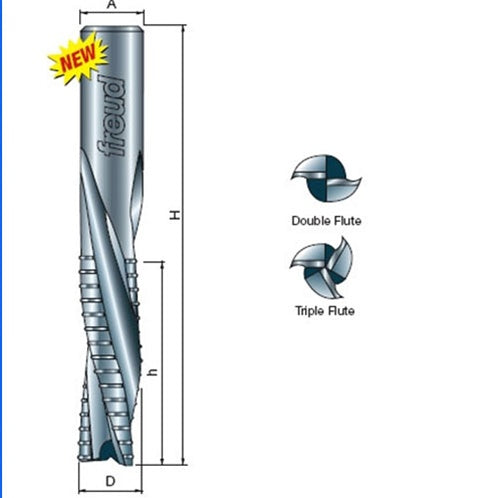Freud Tools 1/2" (Dia.) Chipbreaker Down Spiral Bit - Ace Tool Group - Freud