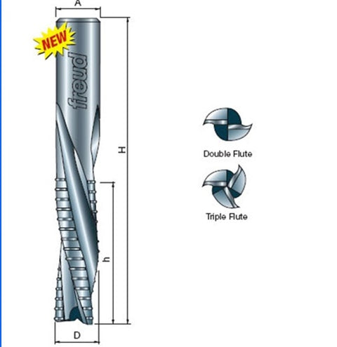 Freud Tools 1/2" (Dia.) Chipbreaker Down Spiral Bit - Ace Tool Group - Freud