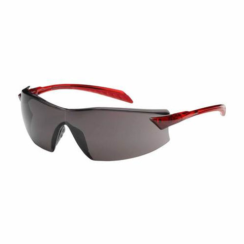 PIP 250-45-1021 Radar Eyewear, Gray Polycarbonate Lens, Anti-Scratch And Anti-Fog, Rimless, Red Bayonet Temples, Non-Slip Nose Pads And Temple Tips, -12 Pack - Ace Tool Group - Protective Industrial Products
