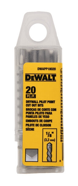 Dewalt Dwapp18020 1/8In Drywall Pilot Point Cut Out Bit 20 - Ace Tool Group - DeWalt