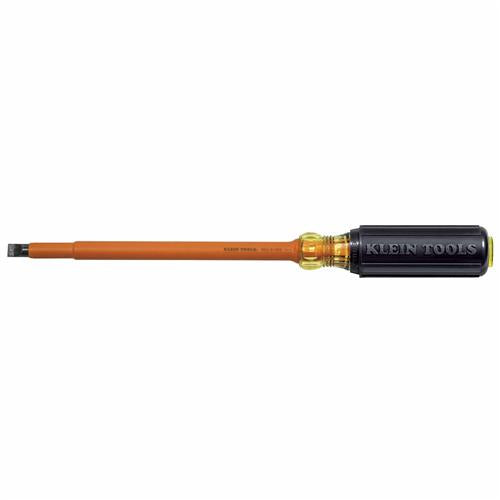 Klein Tools 602-8-INS Insulated 3/8'' (10 mm) Cabinet-Tip  8'' (203 mm) Round-Shank Screwdriver - Ace Tool Group - Klein