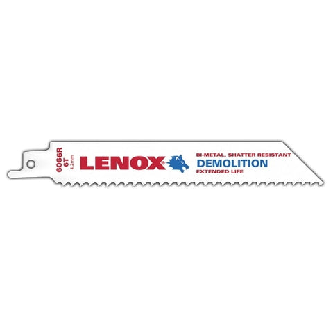 Lenox Tools Demolition Reciprocating Saw Blade With Power Blast Technology Bi-Metal 6-Inch 6 Tpi 5/Pk - Ace Tool Group - Lenox
