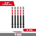 Milwaukee 48-32-4580 SHOCKWAVE 3.5 in. T30 Impact Driver Bits 6PK - Ace Tool Group - Milwaukee