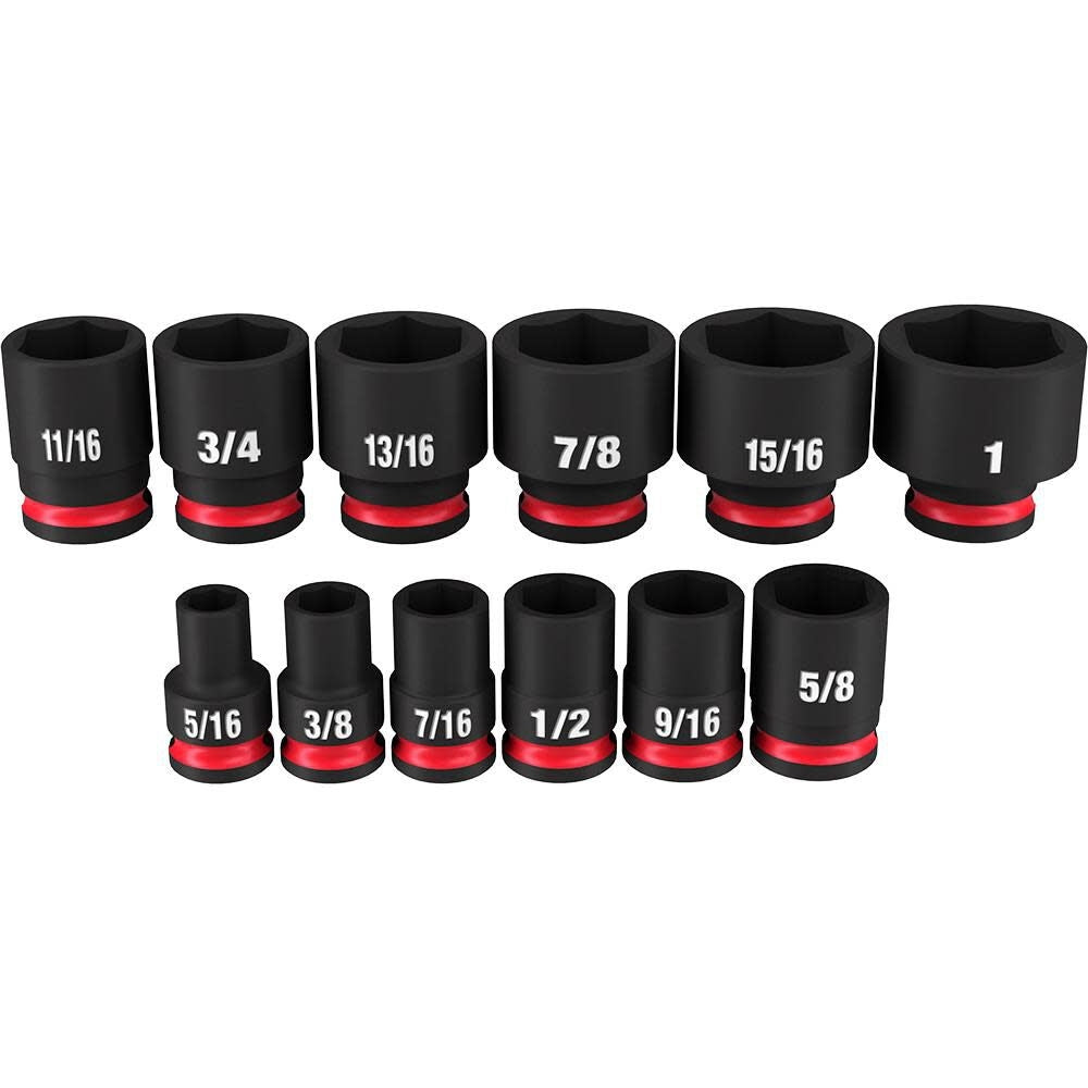 Milwaukee 49-66-7005 12PCSHOCKWAVE Impact Duty 3/8" Drive SAE Standard 6 Point Socket Set - Ace Tool Group - Milwaukee
