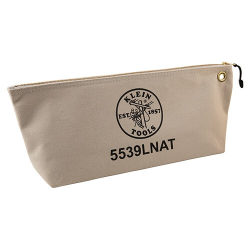 Klein 5539LNAT Canvas Bag with Zipper, Large Natural - Ace Tool Group - Klein