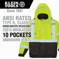 Klein Tools 60380 High-Visibility Bomber Jacket, XL - Ace Tool Group - Klein