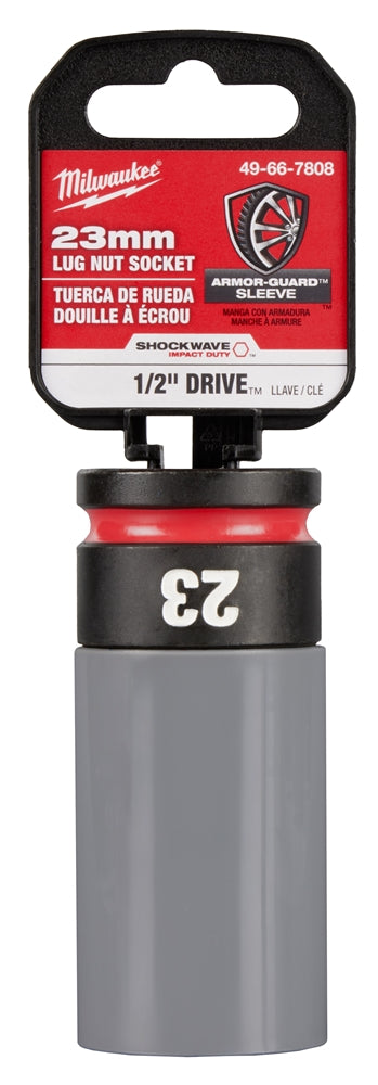 Milwaukee 49-66-7808 SHOCKWAVE Impact Duty 1/2 Drive 23MM Metric Lug Nut Wheel Socket - Ace Tool Group - Milwaukee