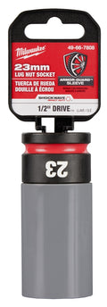 Milwaukee 49-66-7808 SHOCKWAVE Impact Duty 1/2 Drive 23MM Metric Lug Nut Wheel Socket - Ace Tool Group - Milwaukee